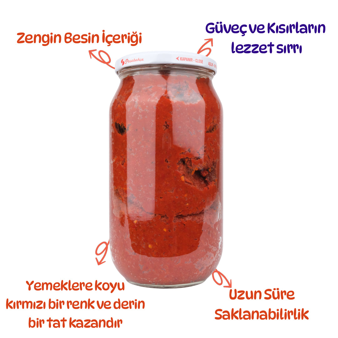 Acı Biber - Domates Karışık  Salçası Güneşte Kurutulmuş Ev Yapımı 1,1 kg